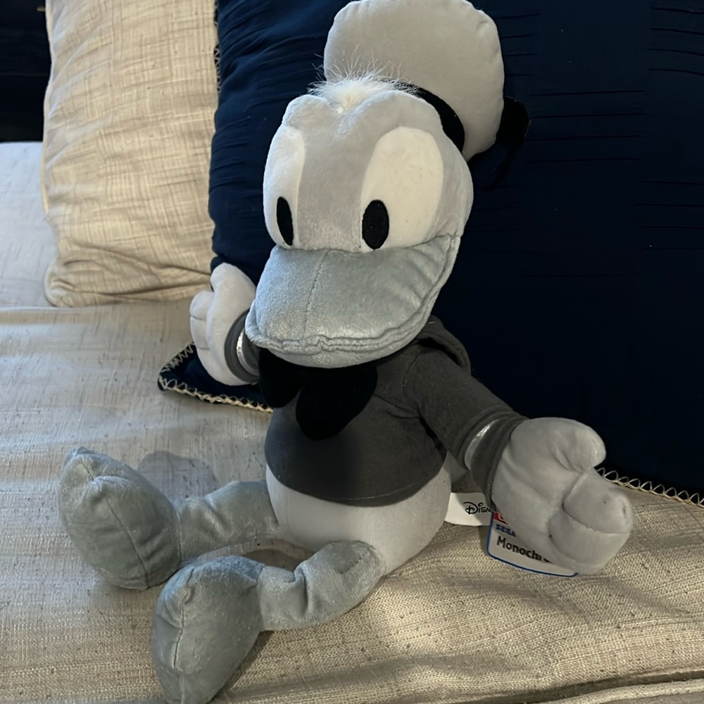 Monochrome Donald Duck Stuffed Toy